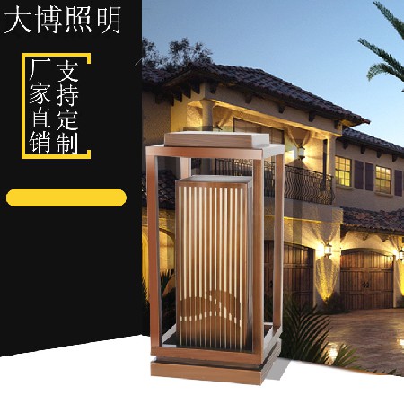 不銹鋼led柱頭燈電鍍拉絲高檔小區別墅花園庭院草坪燈廠家批發