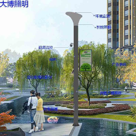 新款智能庭院燈 LED照明投影儀充電樁廣告屏環(huán)境監(jiān)控WIFI智慧路燈