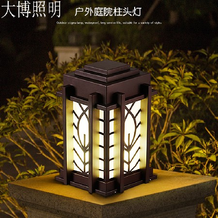 新古典LED柱頭燈特色立體拼接鋁制圍墻燈戶外庭院小區(qū)門柱圍墻