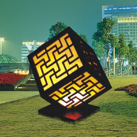 魔方造型景觀燈 特色廣場(chǎng)園林公園小區(qū)亮化戶外LED景觀燈