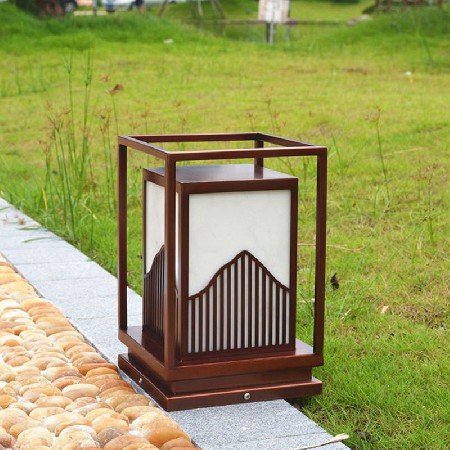 led柱頭燈特色新中式拉絲電鍍不銹鋼戶外小區(qū)庭院草坪圍墻燈批發(fā)