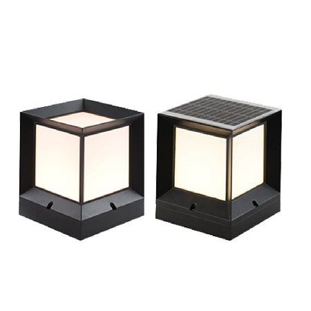 led壓鑄鋁方形柱頭燈太陽能市電小區(qū)公園圍墻庭院草坪燈批發(fā)